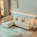 Beige Cotton Linen L Shaped Corner Sectional Couch G14398
