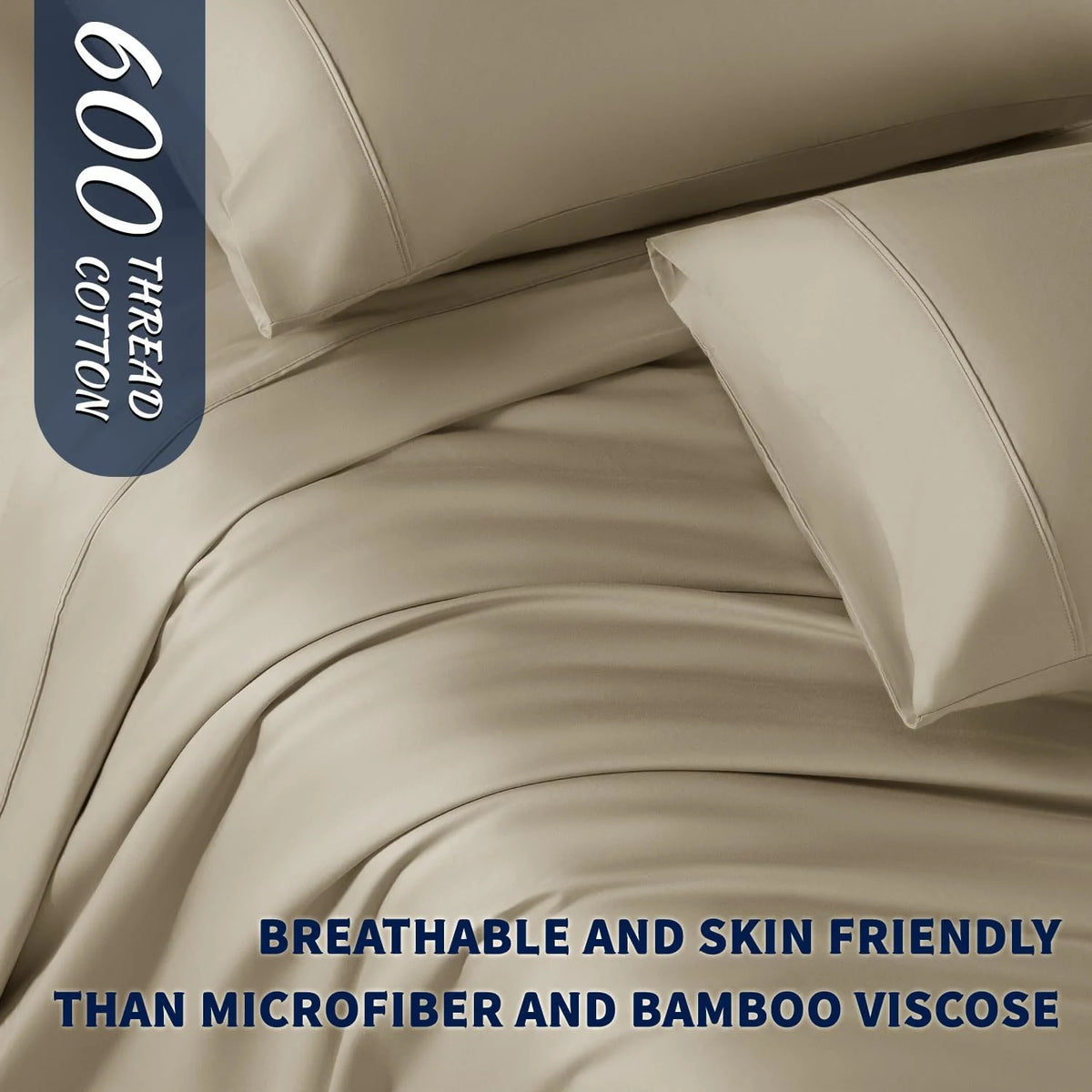 King Size 4-Piece 100% Egyptian Cotton Sheets Set W128710
