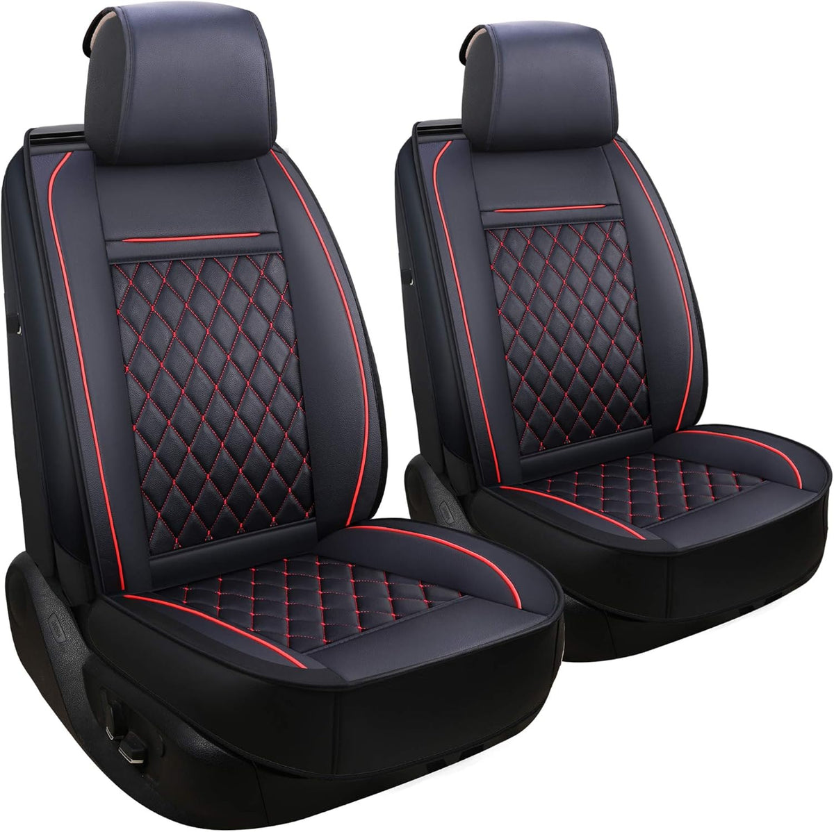 Black Red 2 pcs Car Seat Covers F349