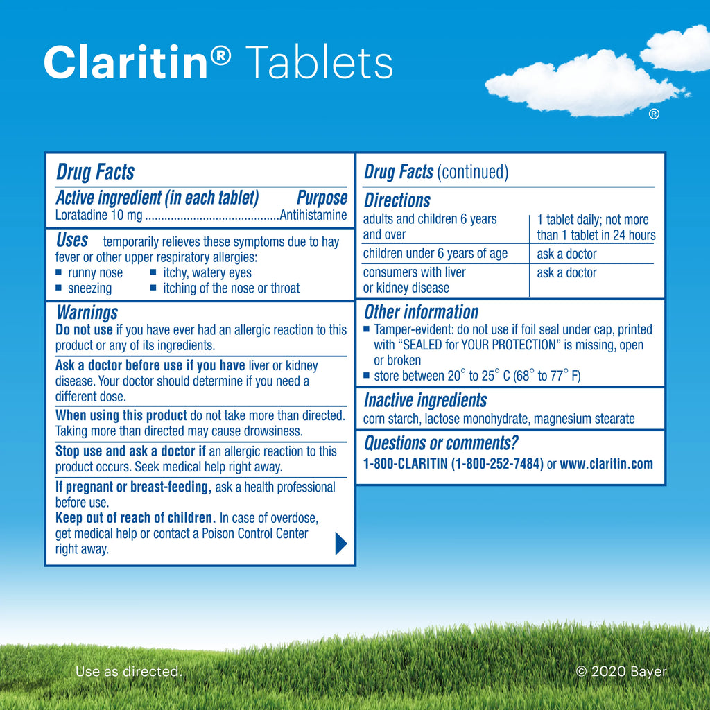 10 mg 85 Ct Non-Drowsy Allergy Relief Tablets H262