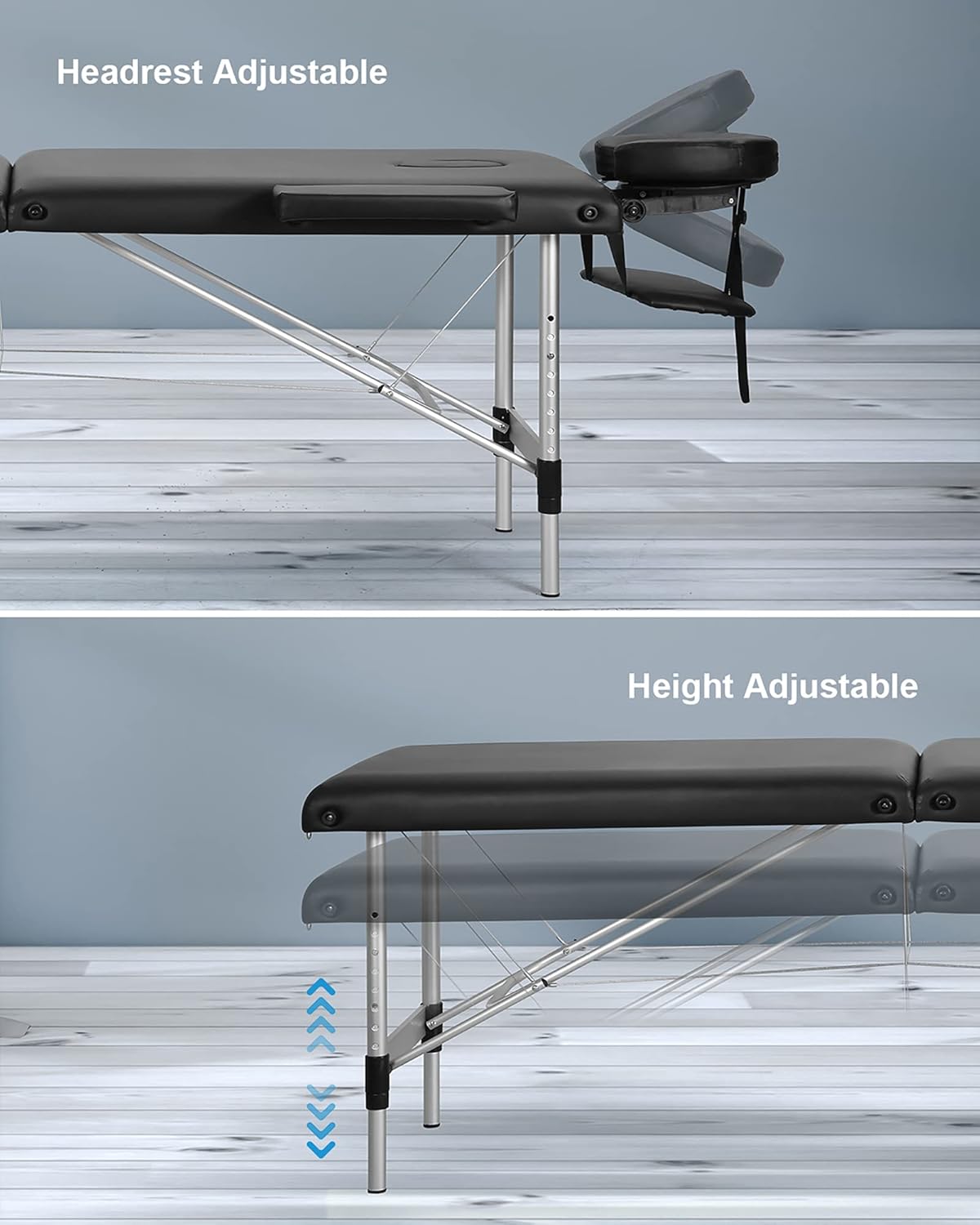 Portable Height Adjustable 2 Section Massage Table L625