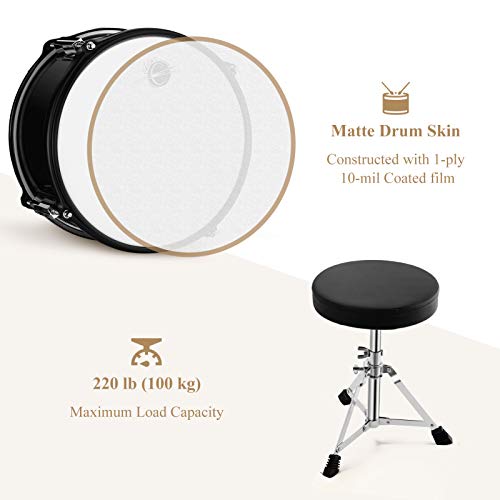 16 inch 5-Piece Junior Drum Kit Metallic Black S8690