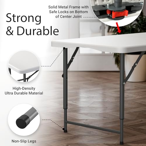6 Feet Foldable Table with Steel Legs E603