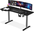 Adjustable L Shaped Electric Standing Desk with Black Frame G416