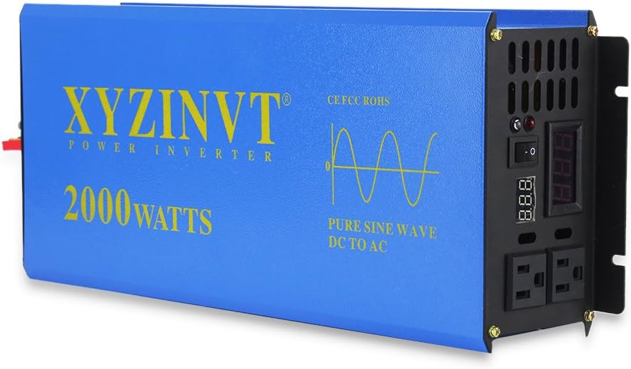 3000 watt Pure Sine Wave Power Inverter dc 24v to ac 120v with LED Display and Wireless Remote Controller O81492