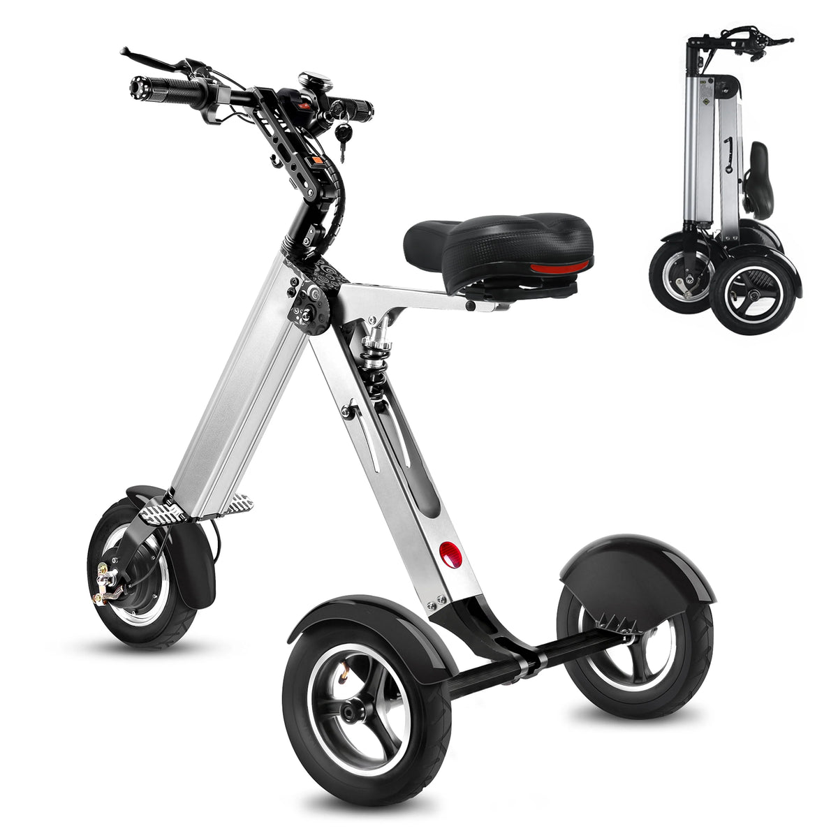 Electric Scooter Mini Tricycle Foldable 3 Wheel Mobility Scooter with Reverse Function V2533