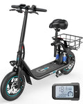 Black 12" Electric Scooter with Basket Z601