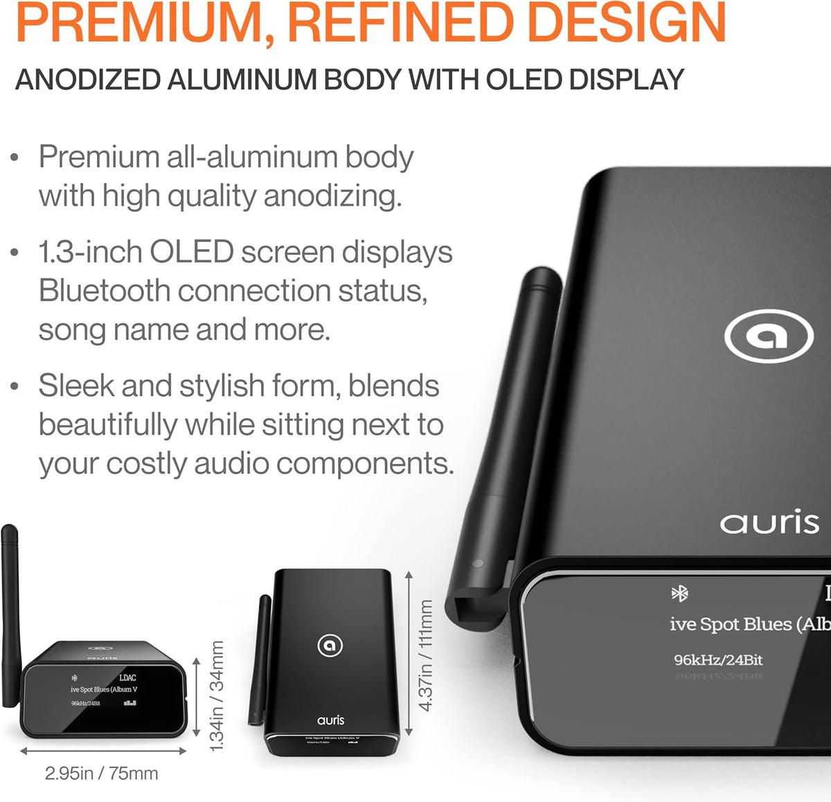 Bluetooth 5.0 Music Receiver with OLED Display Q7083