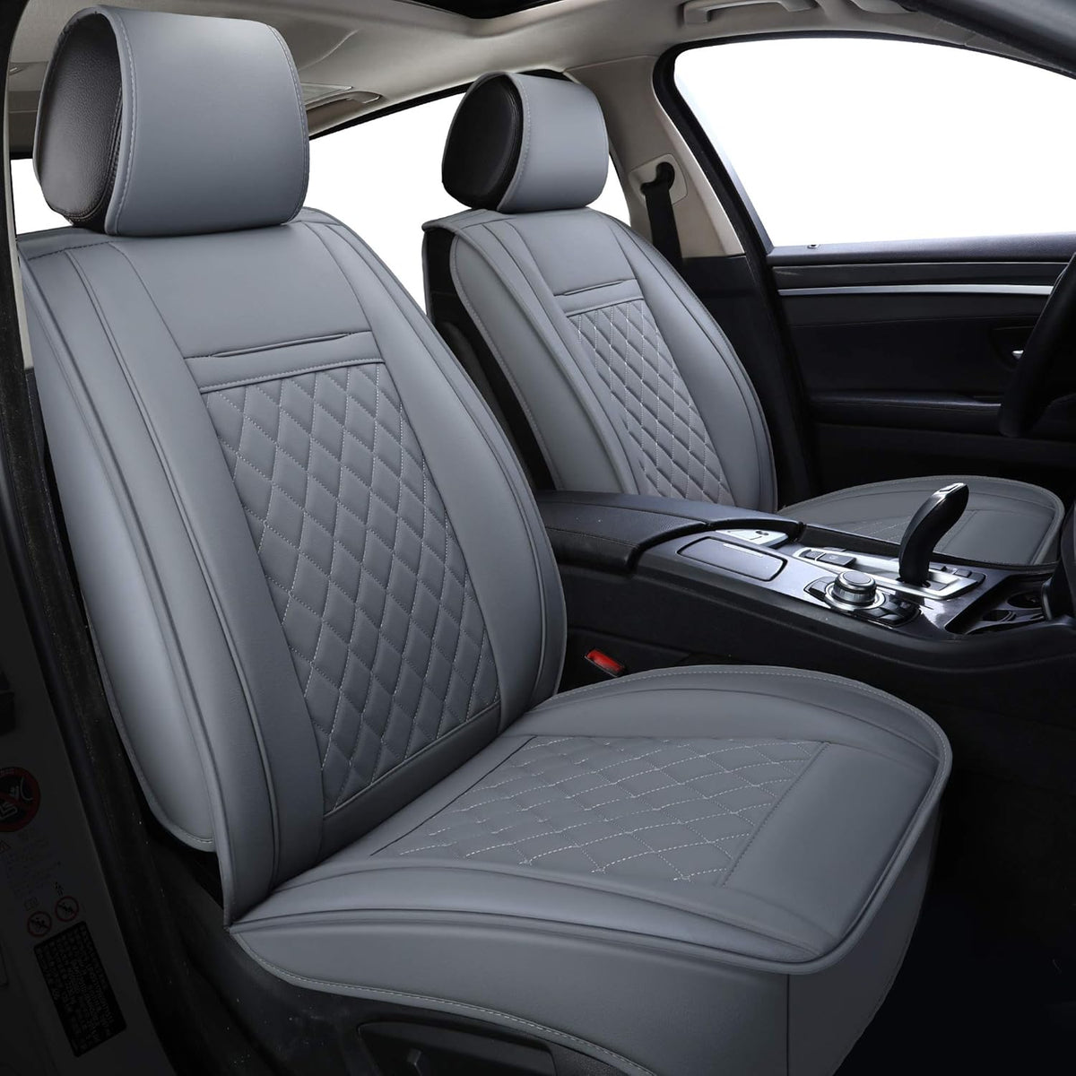 Black Red 2 pcs Car Seat Covers F349