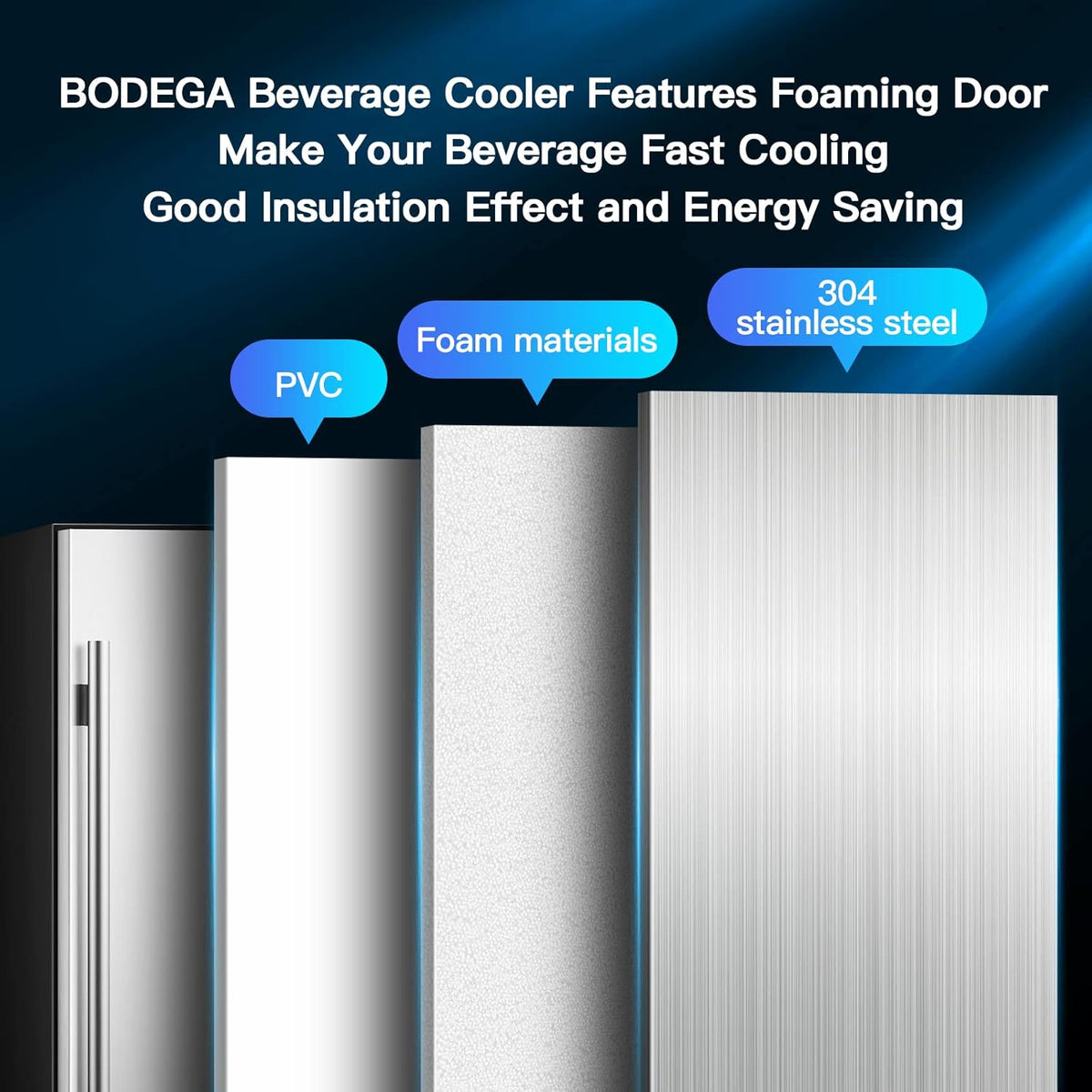 15 Inch Stainless Steel Beverage Refrigerator 100 Cans G1458