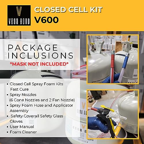 Closed Cell Spray Foam Insulation Kit, 2 Part Foam Sealant, Set of 5 Kits C636
