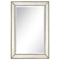 1"-Beveled Center Antique Mirror, Solid Wood Frame, 24" x 54", Champagne Y301690