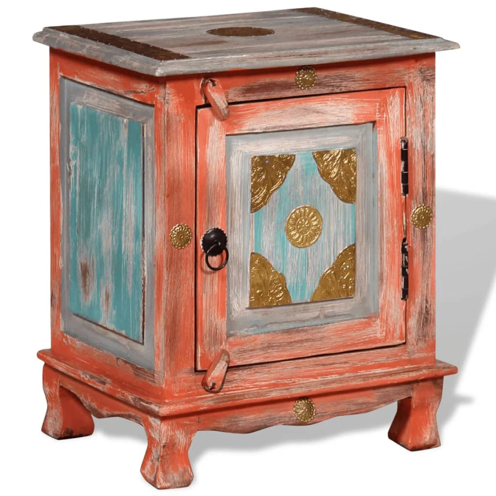 Orange Solid Mango Wood Nightstand R381