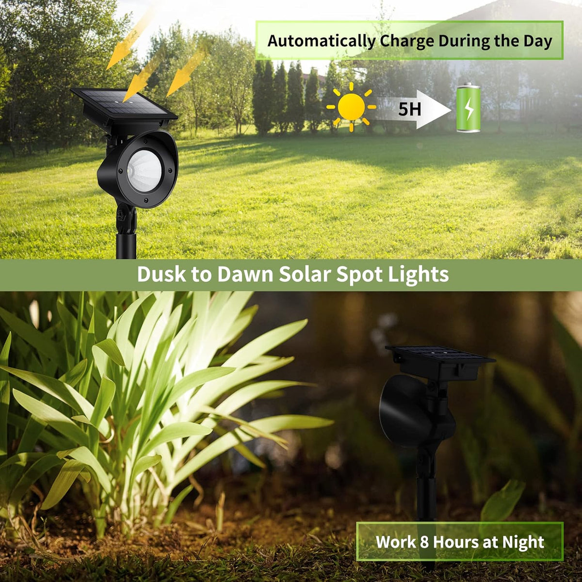 Waterproof 360° Adjustable Solar Spot Lights 4 Pack Warm White F8908