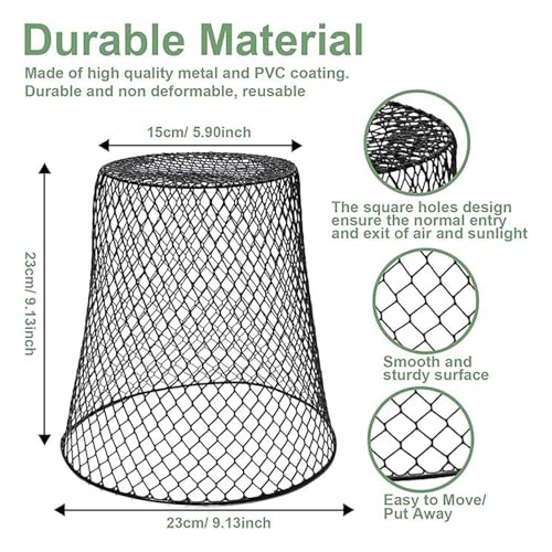 Wire Mesh Round Waste Basket 9 inch Black Z224161