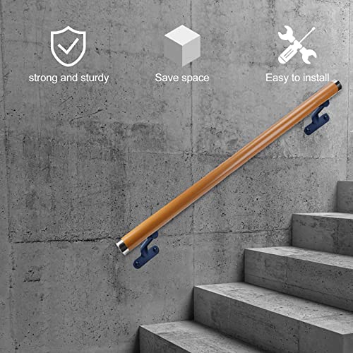6.5Ft Wooden Non-Slip Wall Mounted Handrail U963102