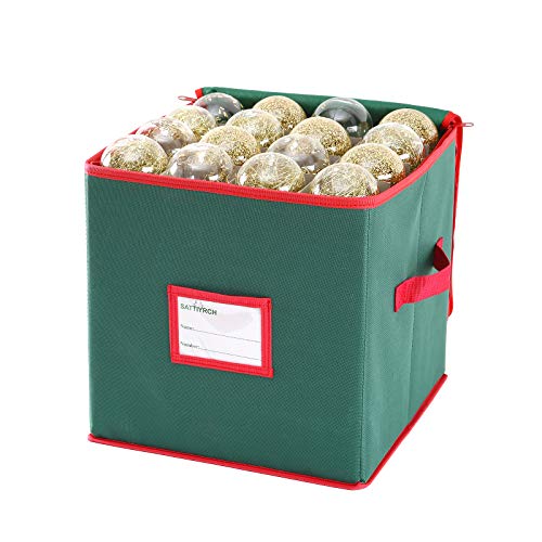 Green 12 x 12 Inch 4 Layer Christmas Ornament Storage Box U9193