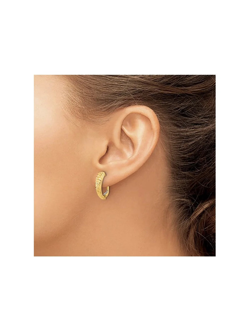14K Yellow Gold Leverback Hoop Earrings Y1790