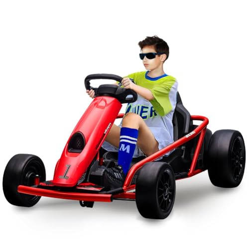 24V 9Ah Battery 300W*2 Motors 8MPH Drifting Go Kart White R135001