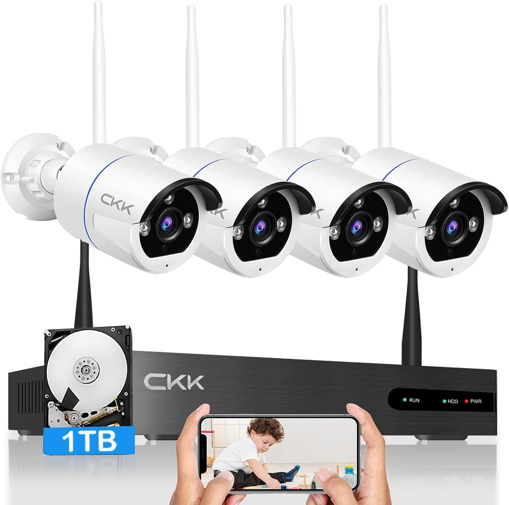 4pcs 3MP PTZ Wireless Security Camera System with 8 Channel NVR Q64735