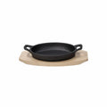Cast Iron Oval Skillet with Beech Trivet X749