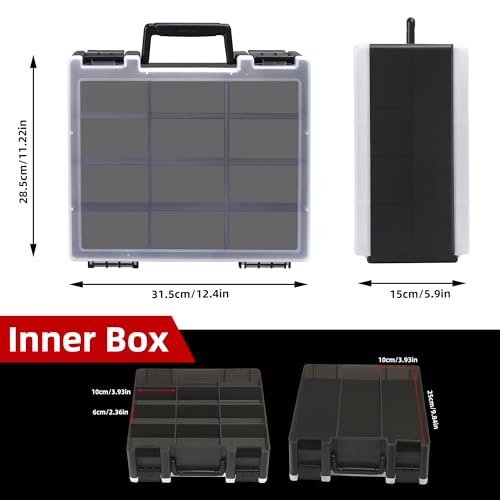 Clear Trading Card Storage Box for 3200+ Double Sided Card Deck Case T408155