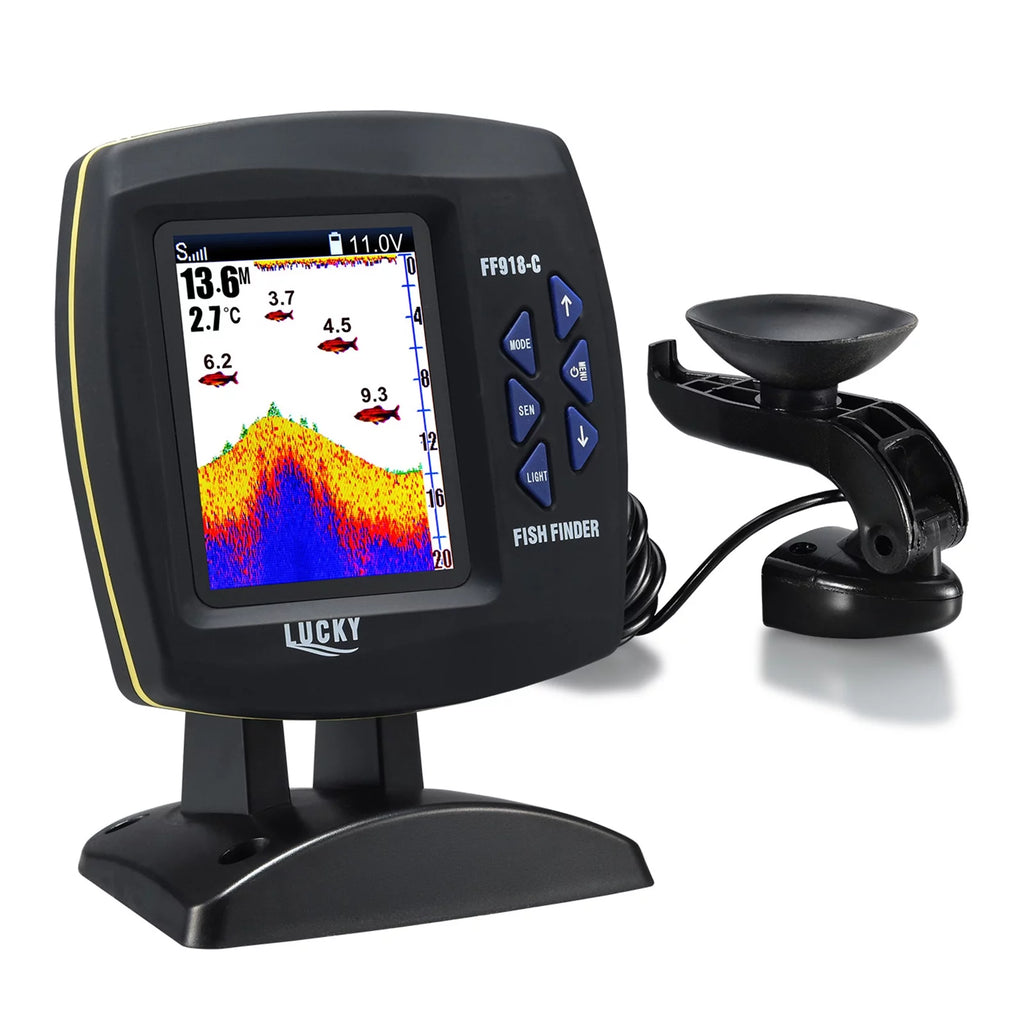 Wired Transducer Fish Finder 45 Degrees Underwater LCD N714392