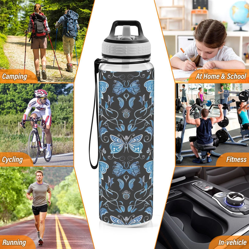 Blue 32oz Triton Sports Water Bottle with Straw L4199