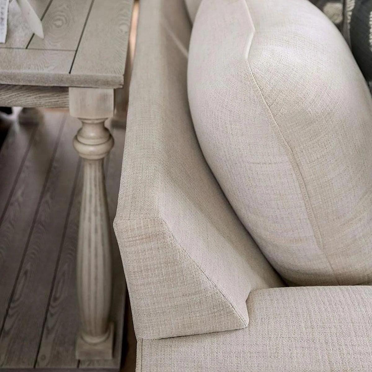 Ivory Fabric Sofa and Loveseat T53963