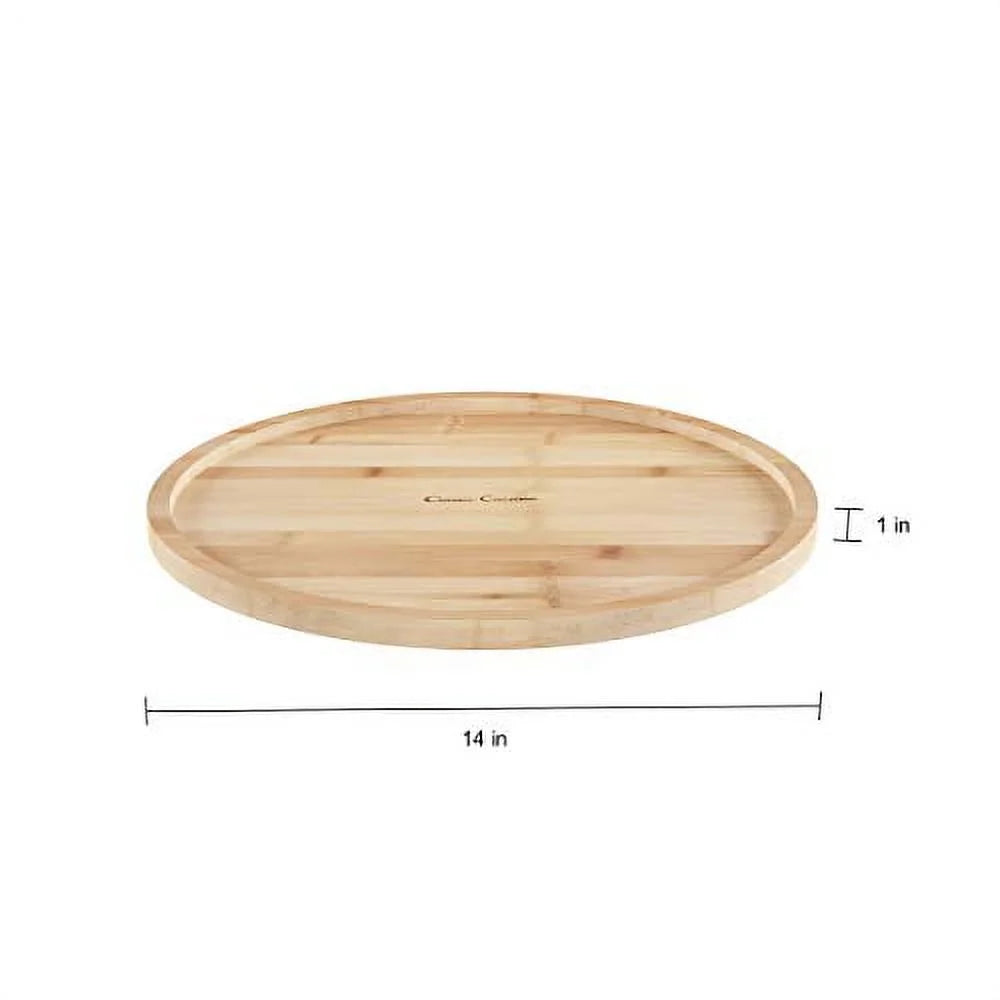 All-Natural Bamboo Round Single Tier 14 Inch Lazy Susan Turntable G8420