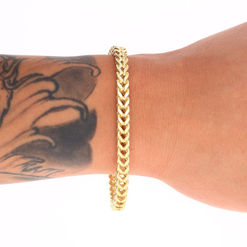 10k Yellow Gold 5mm Franco Chain Bracelet H223
