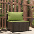 Brown Poly Rattan Patio Sofa with Cushions B235