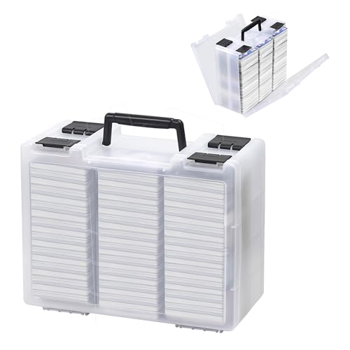 Clear Trading Card Storage Box for 3200+ Double Sided Card Deck Case T408155