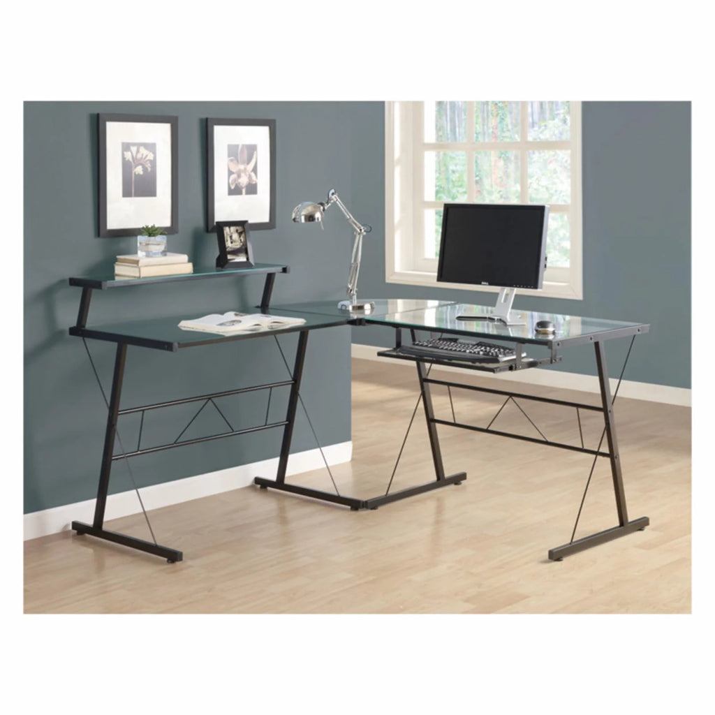 Black L Shape Computer Desk P7338