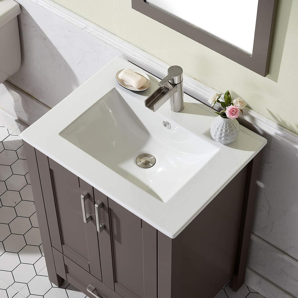 Grey 24 Inch Bathroom Vanity with Sink Q782683
