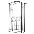 84 in. Metal Garden Arch/Trellis with Two 4-Leaf Clover Doors T538678