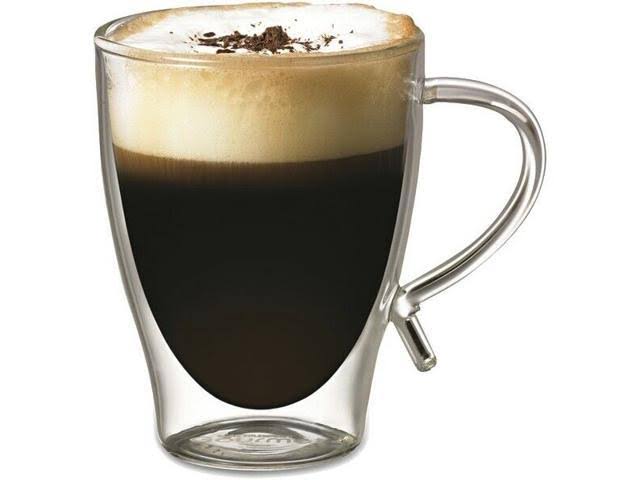 12-Ounce Double-Wall Glass Coffee Cup W932