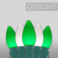 C7 Cool White / Green Smooth OptiCore Commercial LED Christmas String I5192