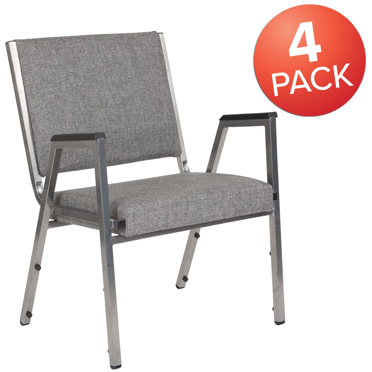 4 Pack Gray Antimicrobial Fabric Bariatric Medical Reception Arm Chair D580