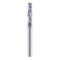 Ball Nose Carbide End Mill CNC Cutter Router Bits Double Flutes Spiral Milling Tool 1/4 inch Shank 3 inch Over Length Pack of 2 D939045