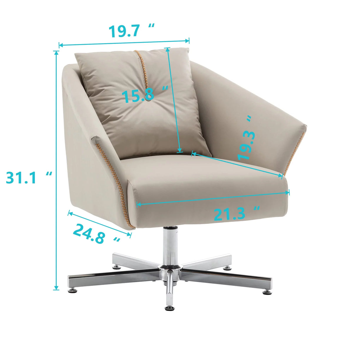 Modern Upholstered Swivel Accent Chair with Metal Legs X5219