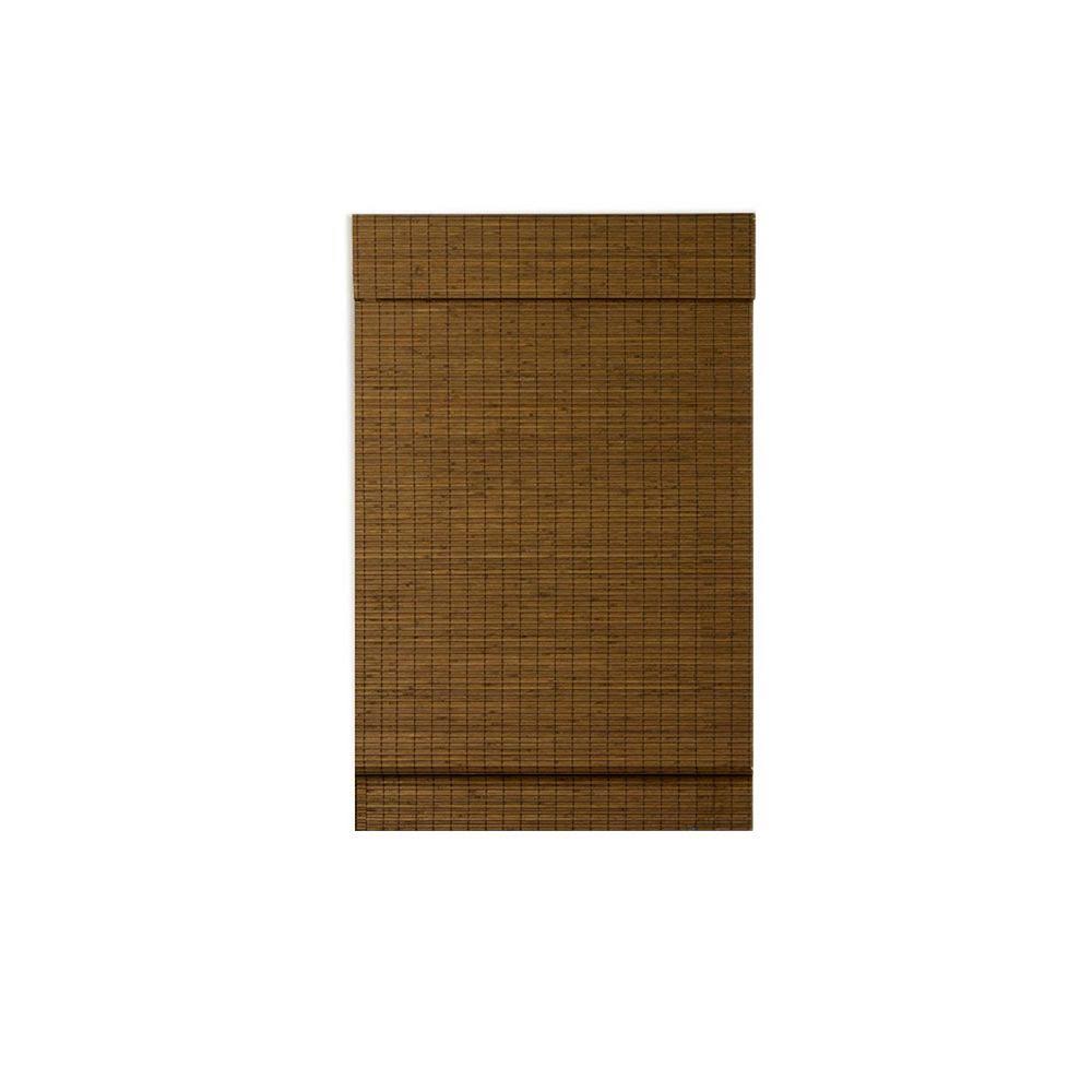 Cordless Maple Bamboo Roman Shade with Valance 35 in. W x 64 in. L M473732