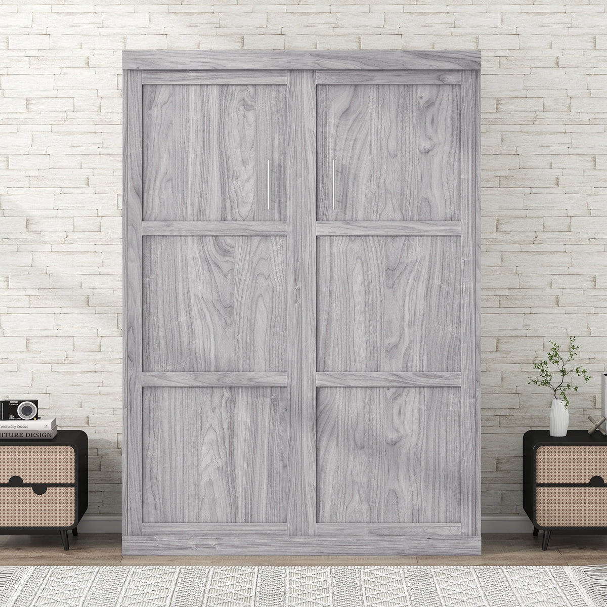 Pine Wood Full Size Murphy Bed O3716
