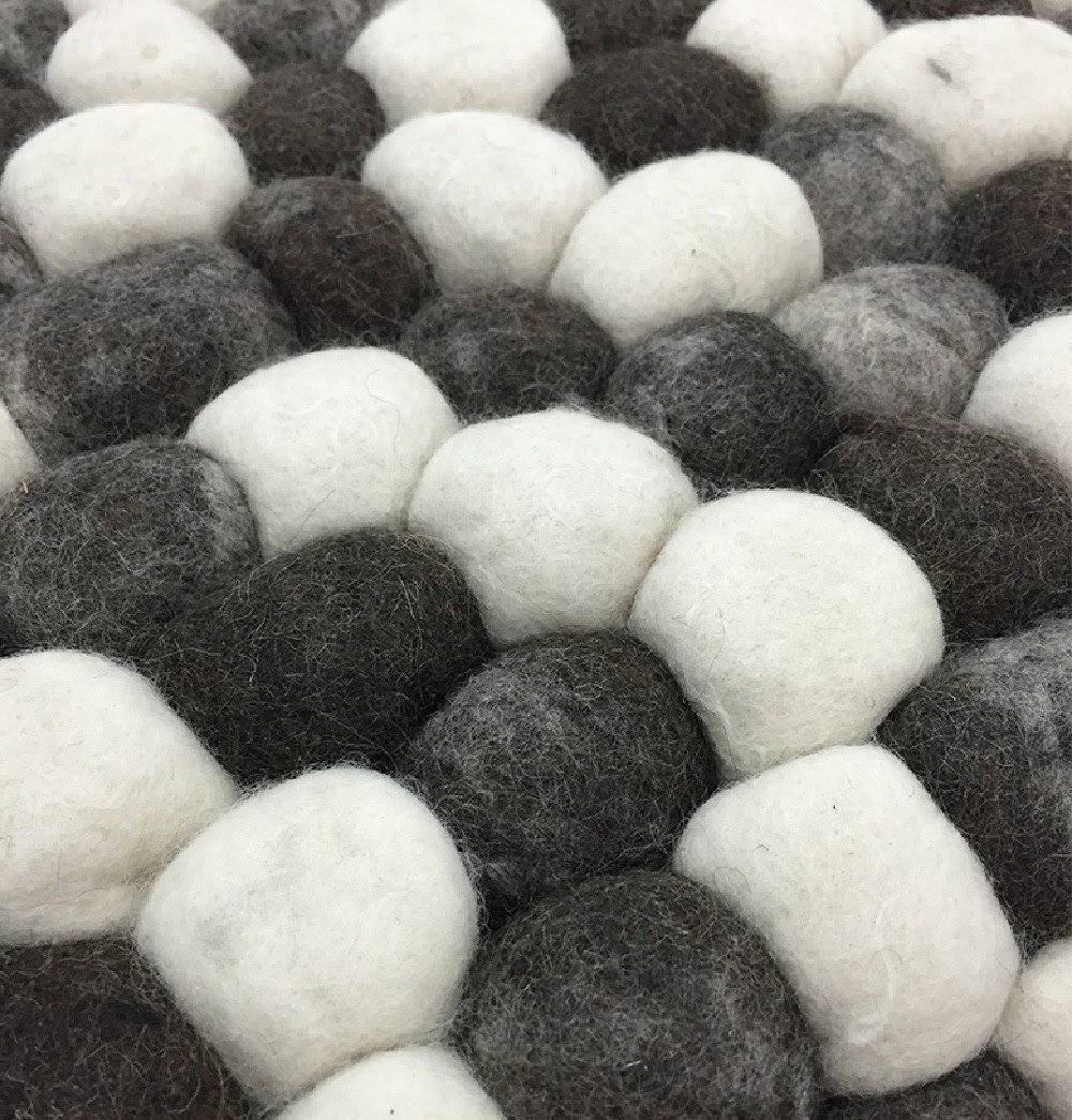 Grey Dark Handmade Woolen Pouf Z3423