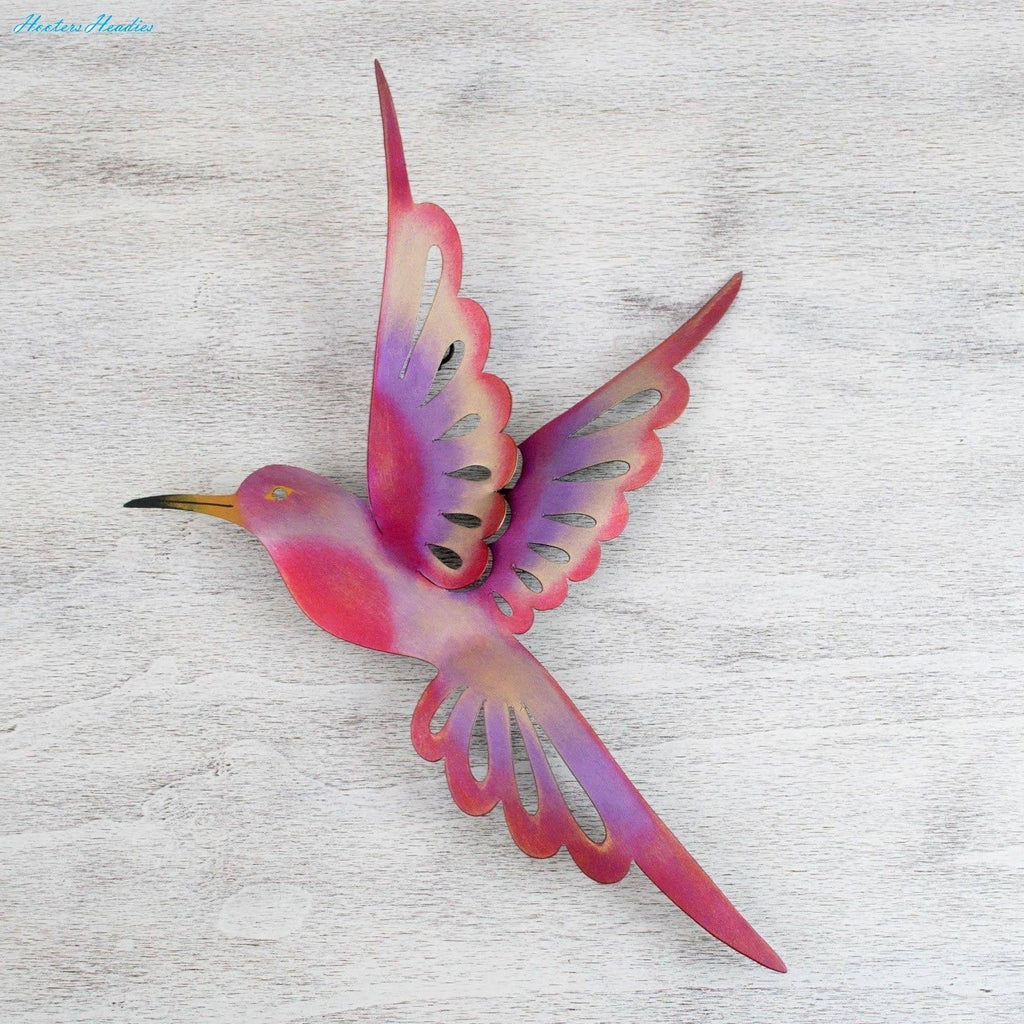 Purple Steel Bird Wall Decor O7427