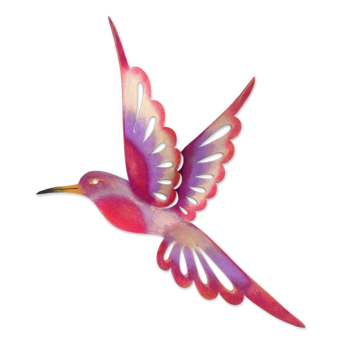 Purple Steel Bird Wall Decor O7427
