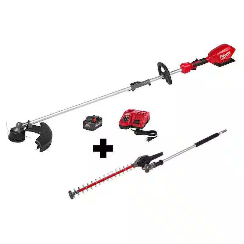 Lithium Ion Brushless Cordless String Trimmer Kit with Hedge Trimmer Attachment R166