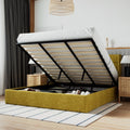 Beige Queen Size Lift Up Platform Bed Frame with Headboard K637