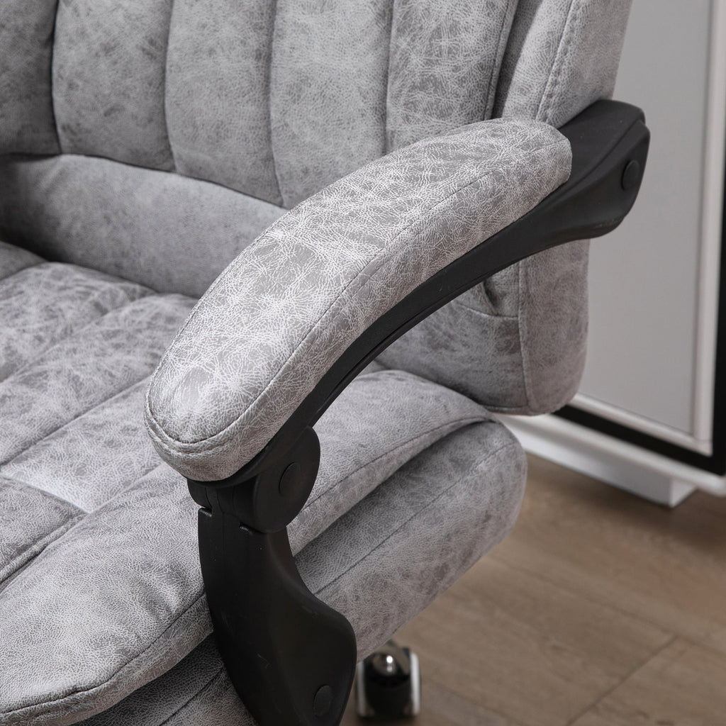Gray Microfiber High Back Office Chair with Massage and Footrest F575