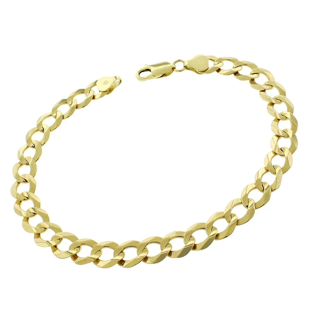10K Yellow Gold 8MM Solid Cuban Link Bracelet Chain 8.5" - 9" S919